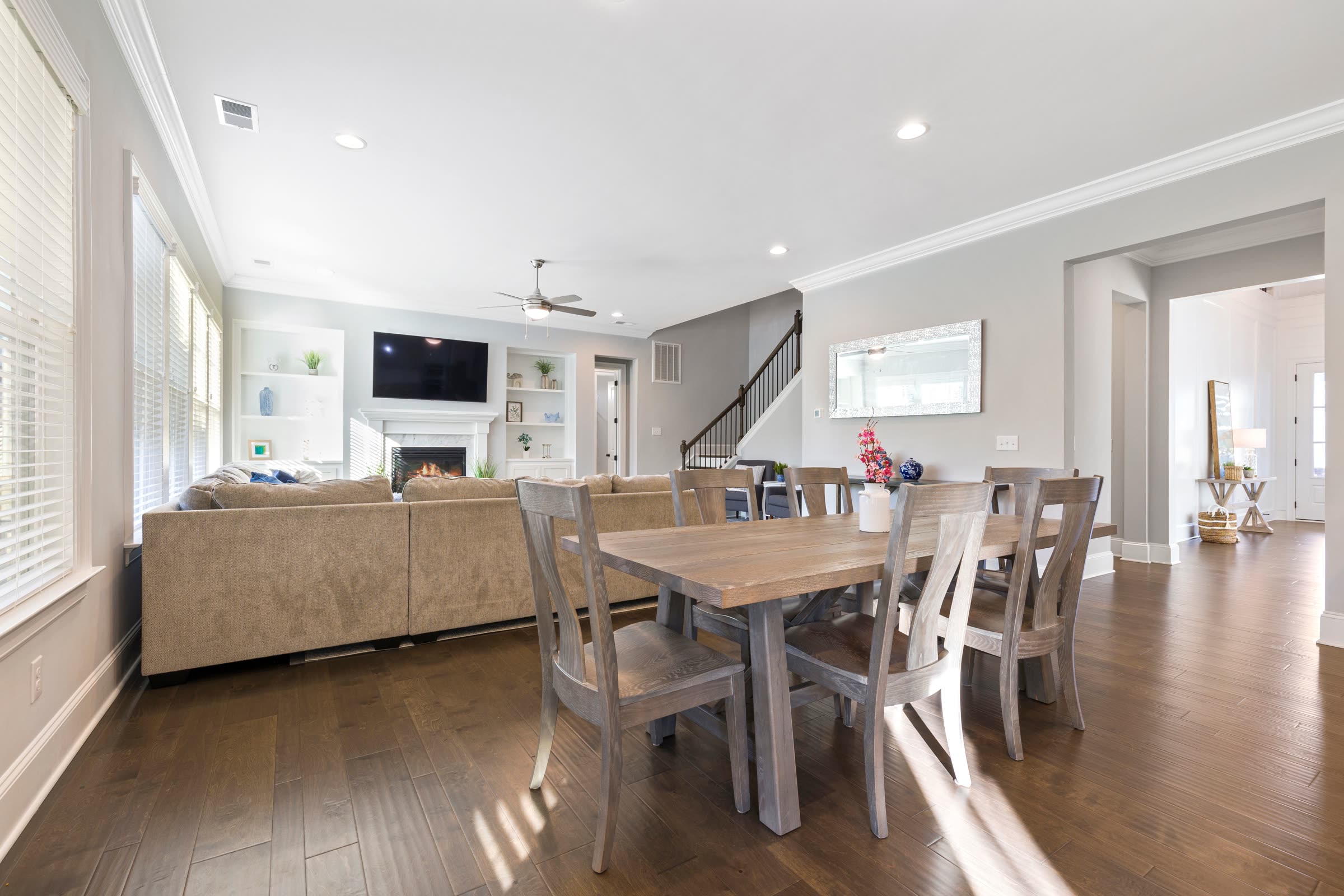 An open dining and living area in a client's home